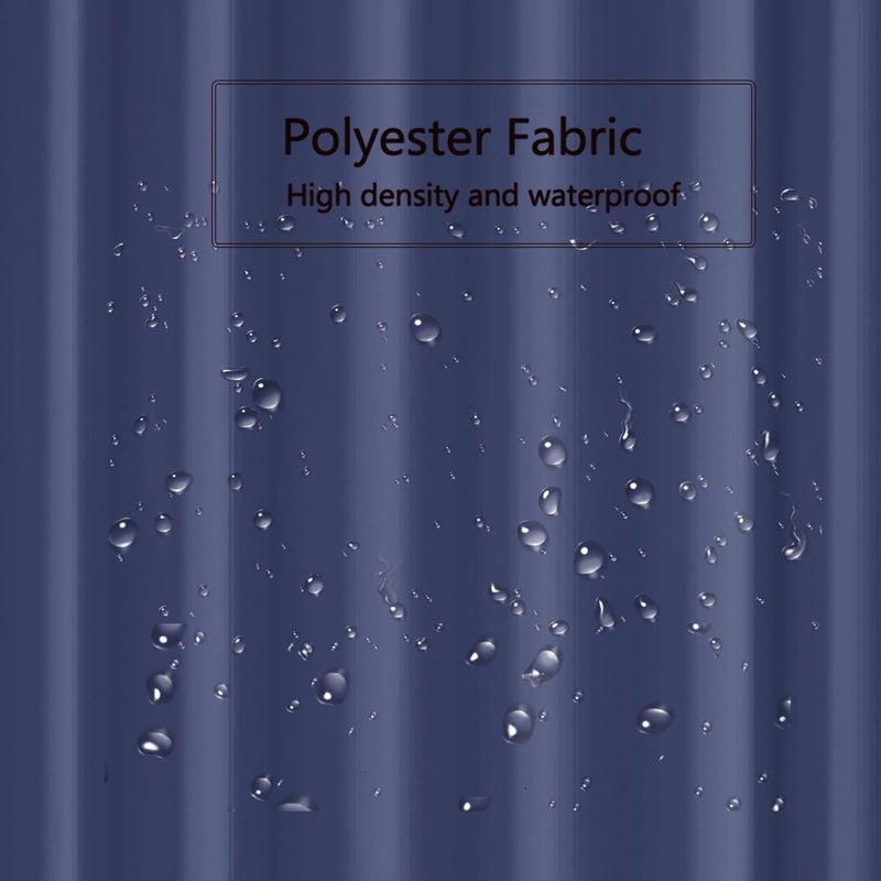 LLSCL Blue Fabric Shower Curtain Liner with Bottom Counterweight, Waterproof Hotel Quality, 72 x 72 Machine Washable - Image 4